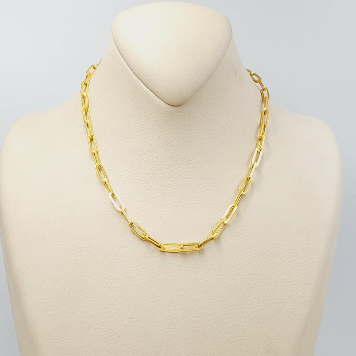 21K Gold 4mm Paperclip Chain 60cm by Saeed Jewelry - Image 10