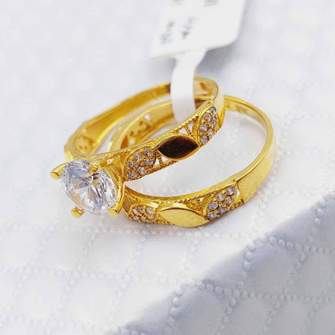 21K Gold Twins Engagement Ring by Saeed Jewelry - Image 7