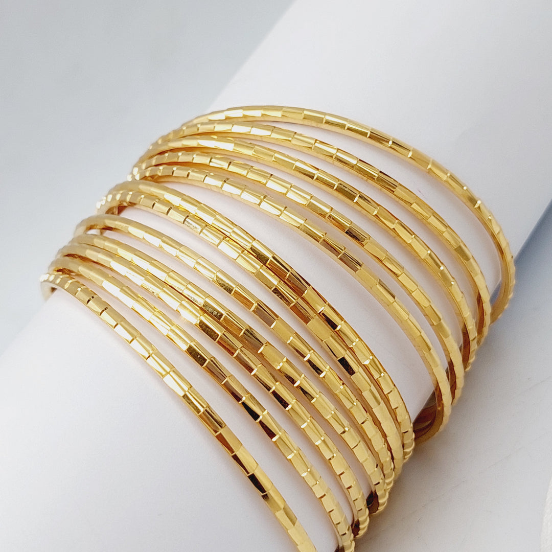 21K Gold Thin Laser Bangle by Saeed Jewelry - Image 15