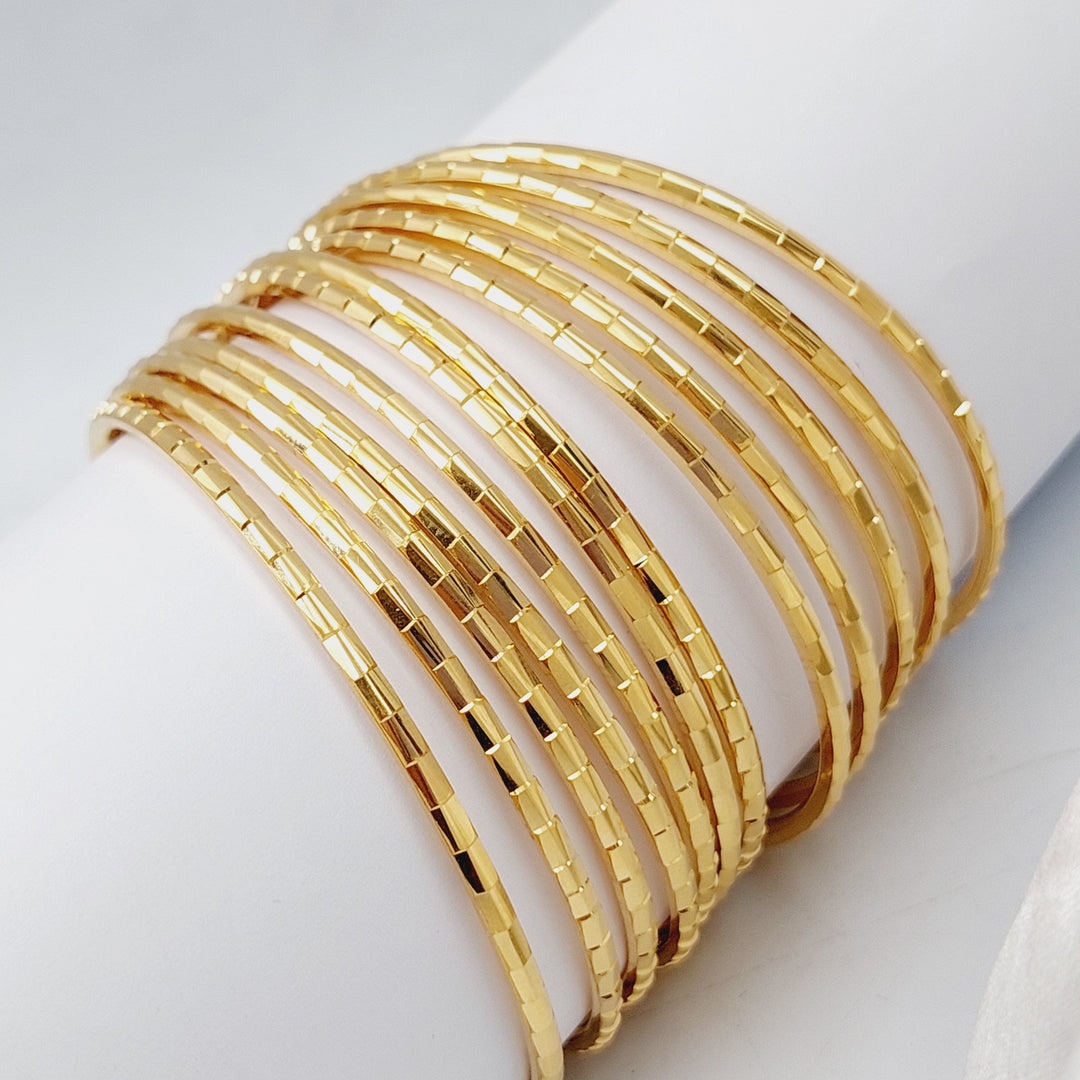 21K Gold Thin Laser Bangle by Saeed Jewelry - Image 13