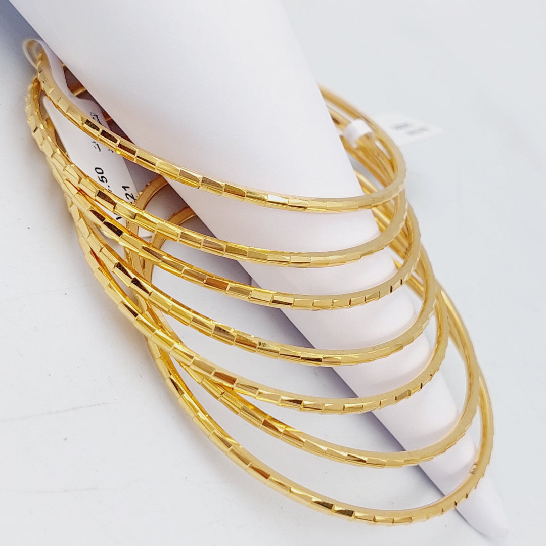 21K Gold Thin Laser Bangle by Saeed Jewelry - Image 7