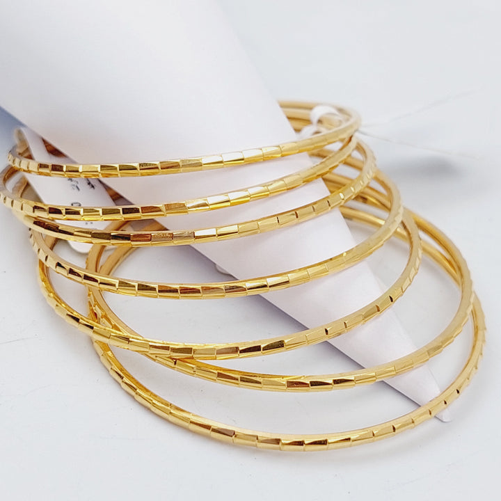 21K Gold Thin Laser Bangle by Saeed Jewelry - Image 12