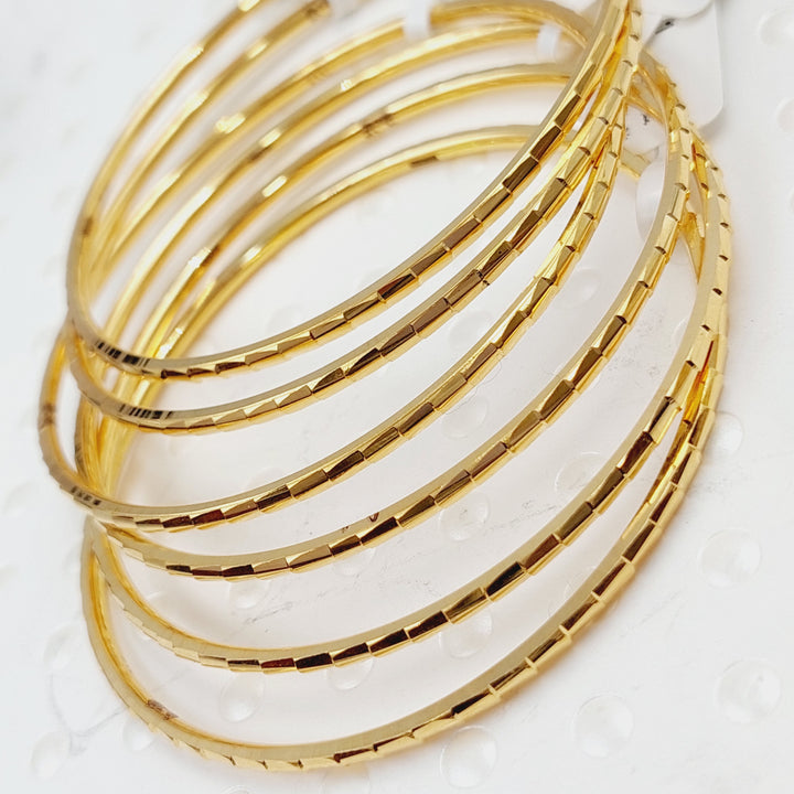 21K Gold Thin Laser Bangle by Saeed Jewelry - Image 11