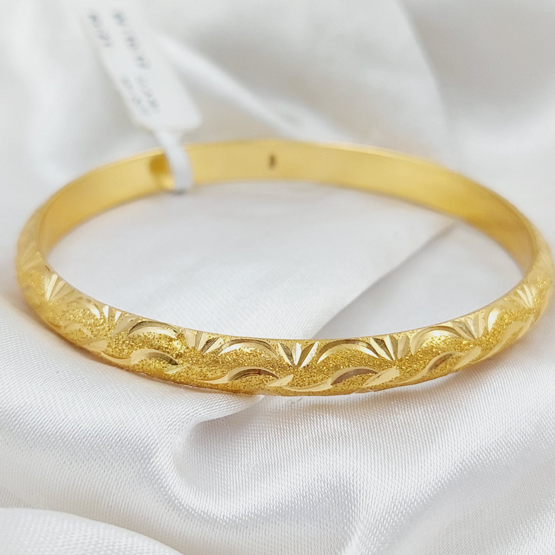 21K Gold Engraved Bangle by Saeed Jewelry - Image 12