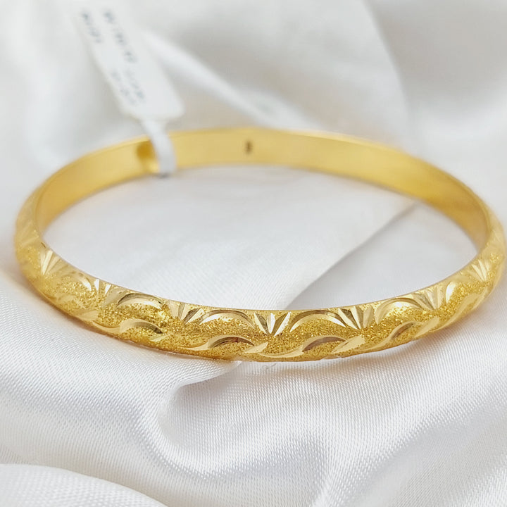 21K Gold Engraved Bangle by Saeed Jewelry - Image 12