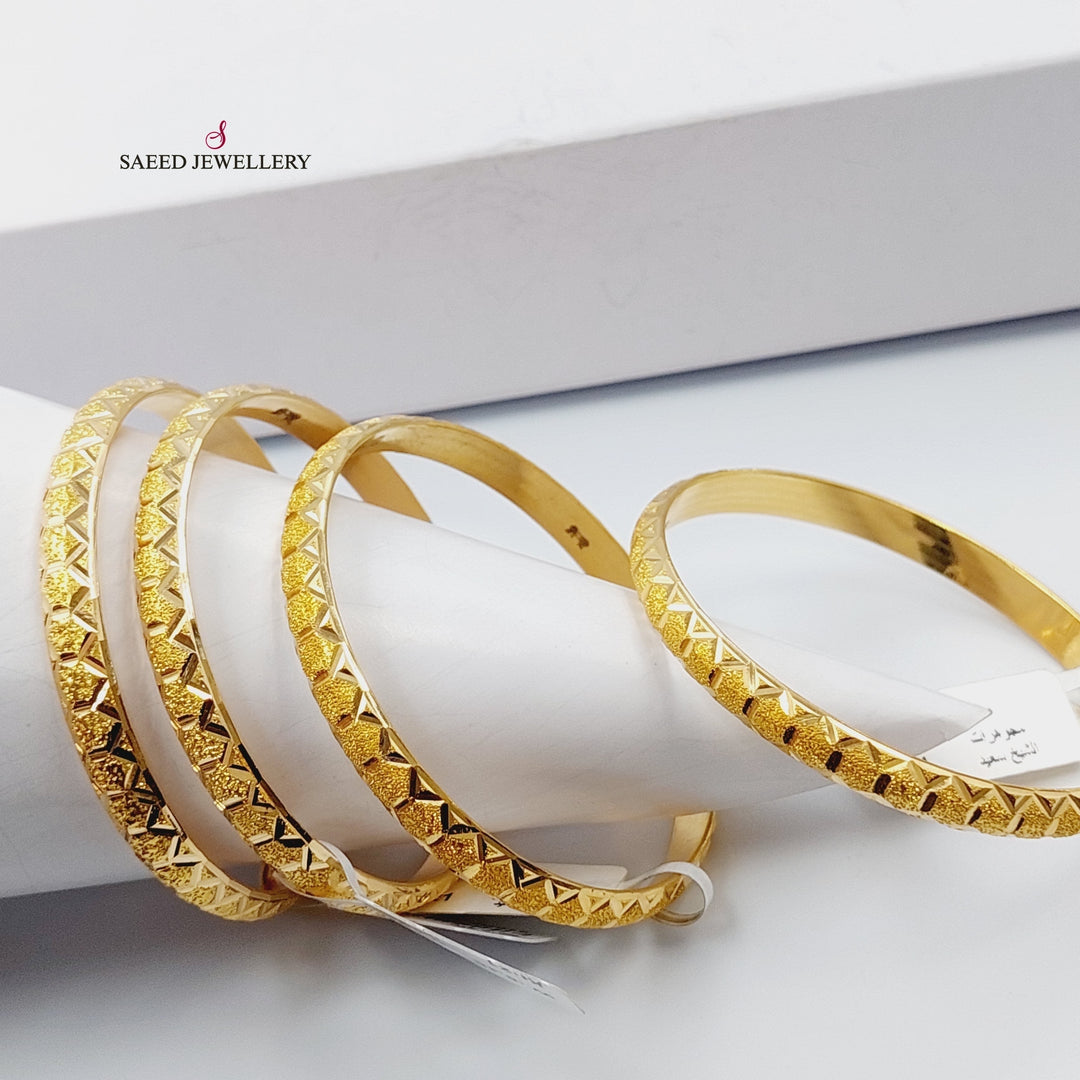 21K Gold Beehive Bangle by Saeed Jewelry - Image 7