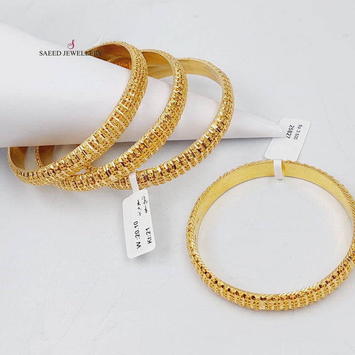 21K Gold Kuwaiti Bangle by Saeed Jewelry - Image 7