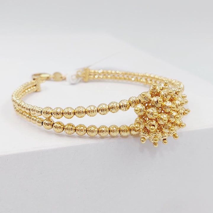 21K Gold Turkish Balls Bangle Bracelet by Saeed Jewelry - Image 7