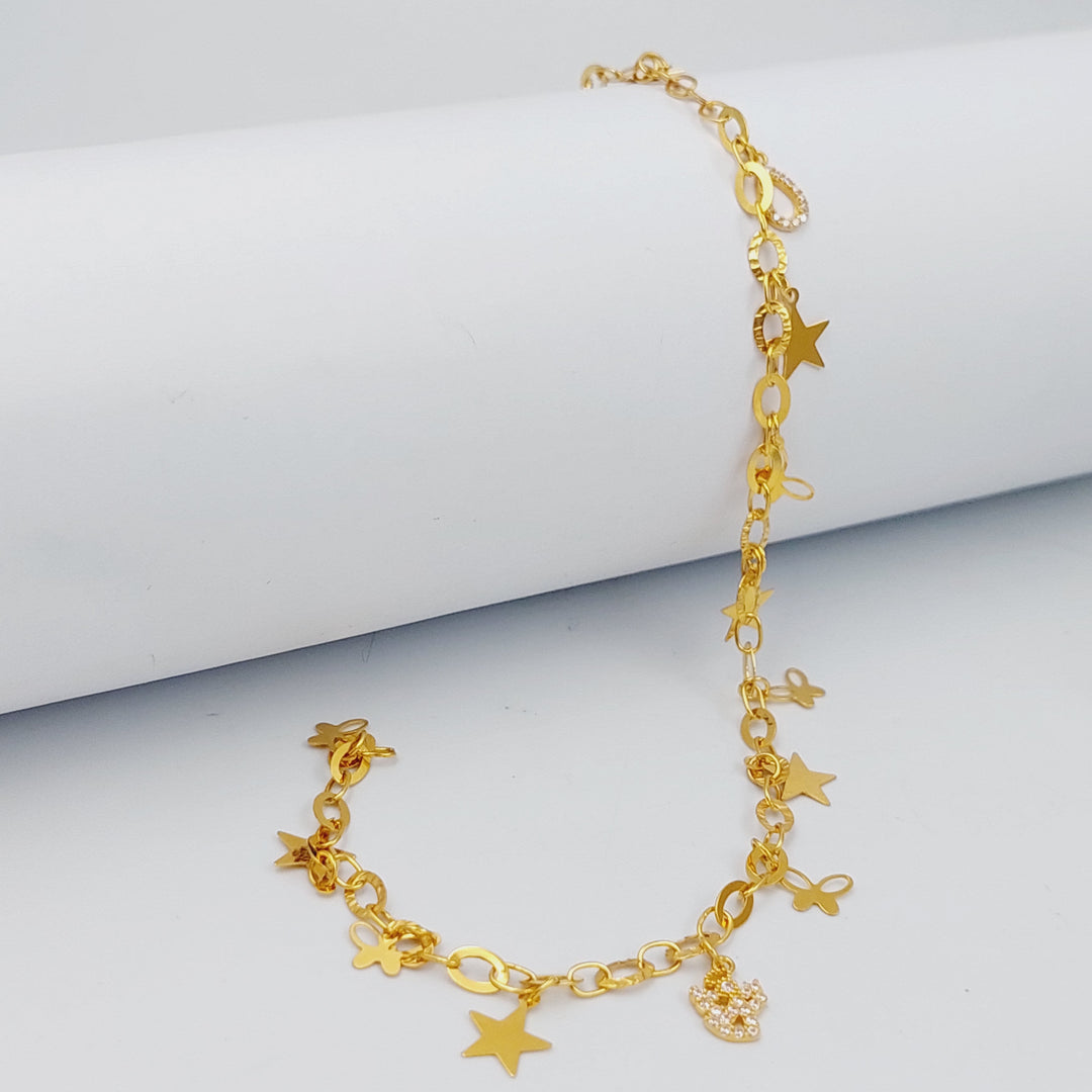 21K Gold Fancy Anklet by Saeed Jewelry - Image 9