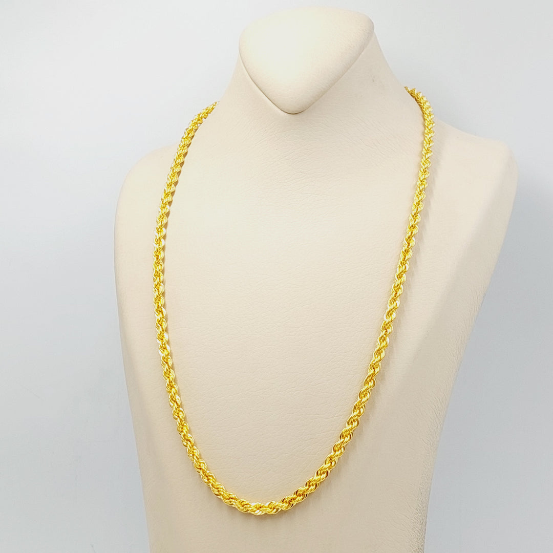 21K Gold 5mm Rope Chain by Saeed Jewelry - Image 7