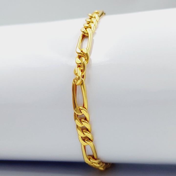 21K Gold Paperclip Bracelet by Saeed Jewelry - Image 14