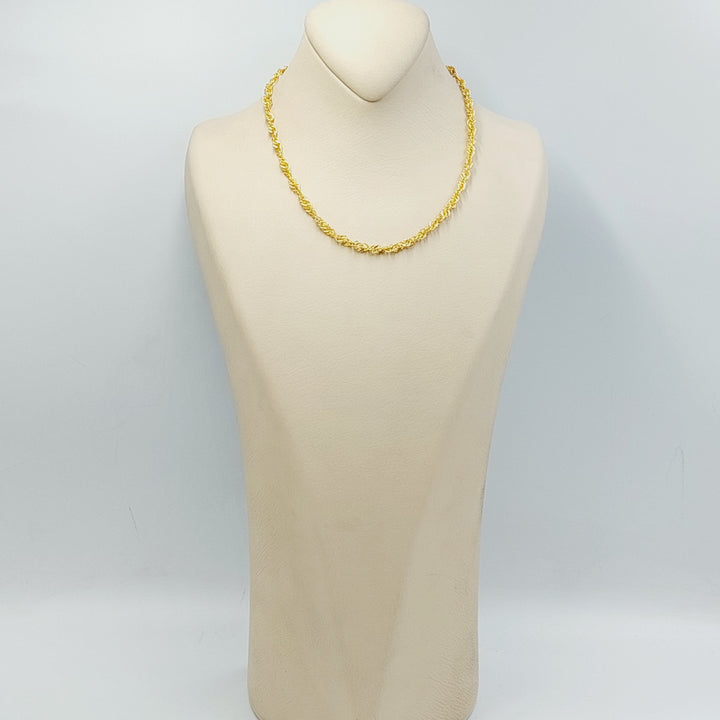 21K Gold 5mm Singapore Chain by Saeed Jewelry - Image 8