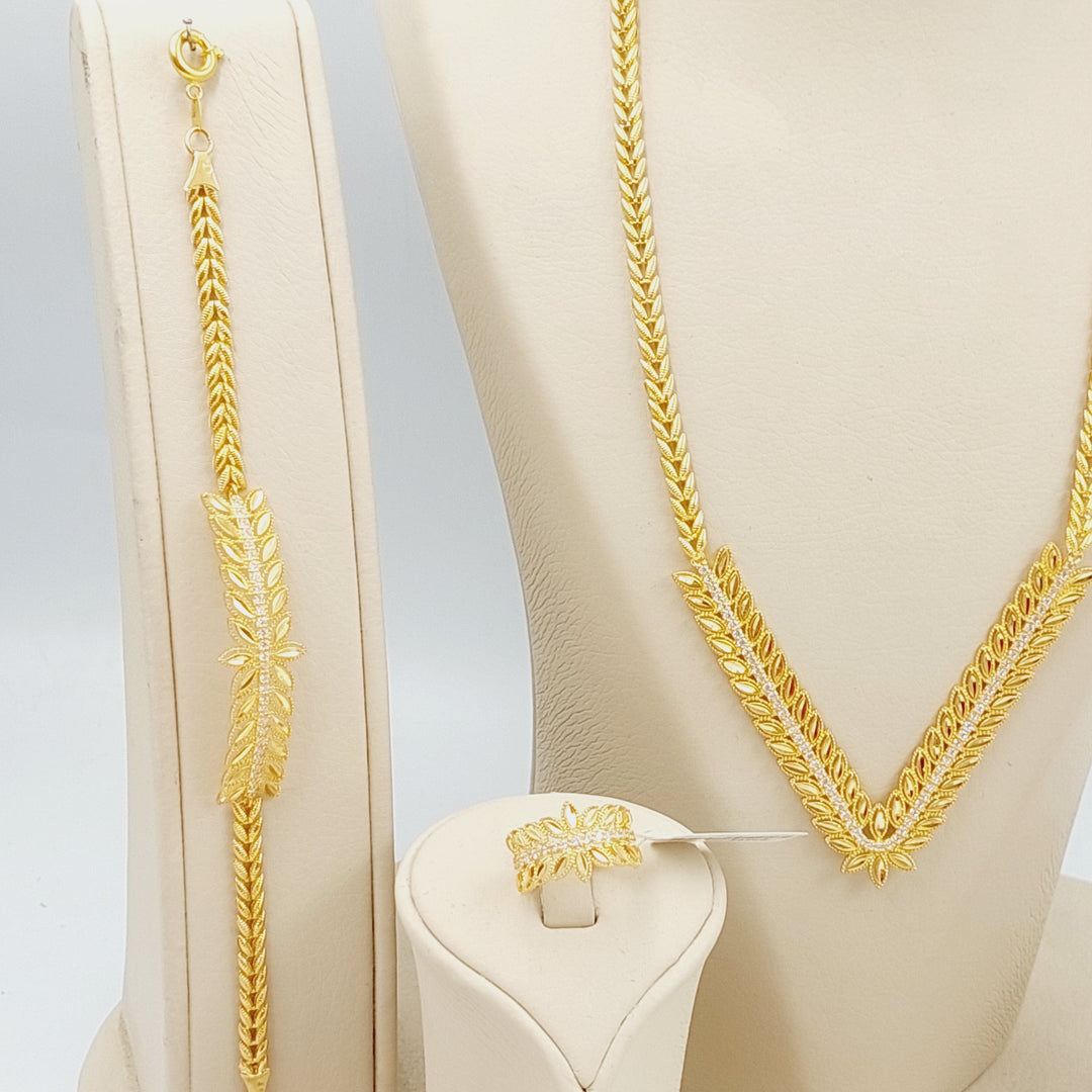 21K Gold Four Pieces Spike Set by Saeed Jewelry - Image 8