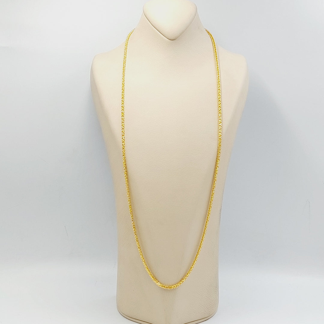 21K Gold 3mm Franco Chain by Saeed Jewelry - Image 8