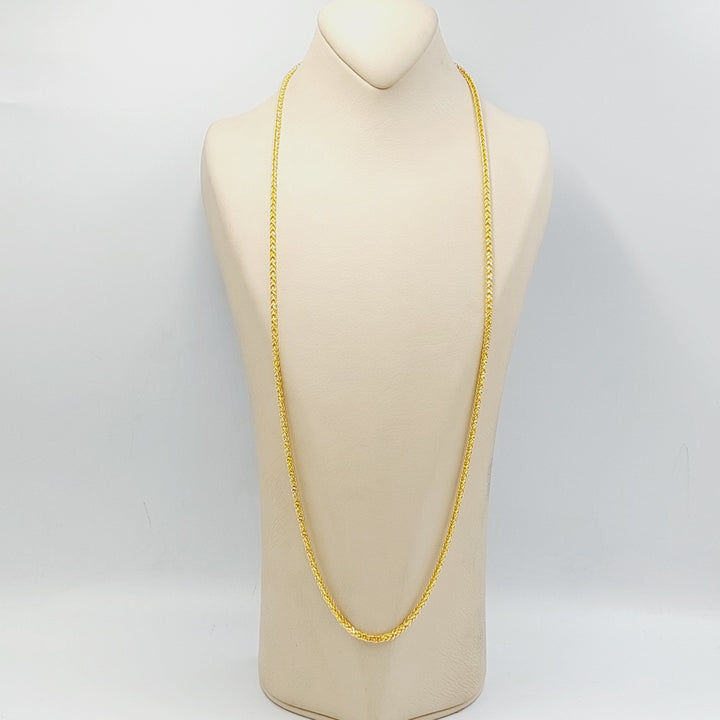 21K Gold 3mm Franco Chain by Saeed Jewelry - Image 8