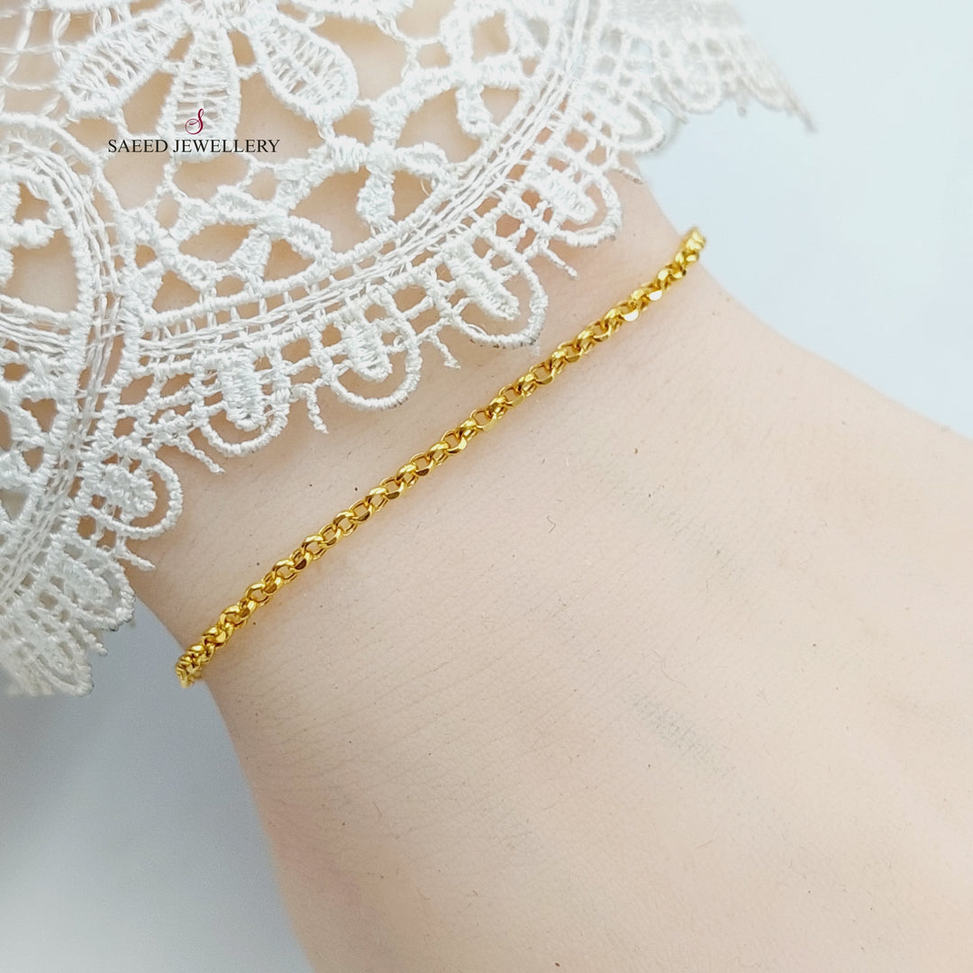 21K Gold Cable Bracelet by Saeed Jewelry - Image 10