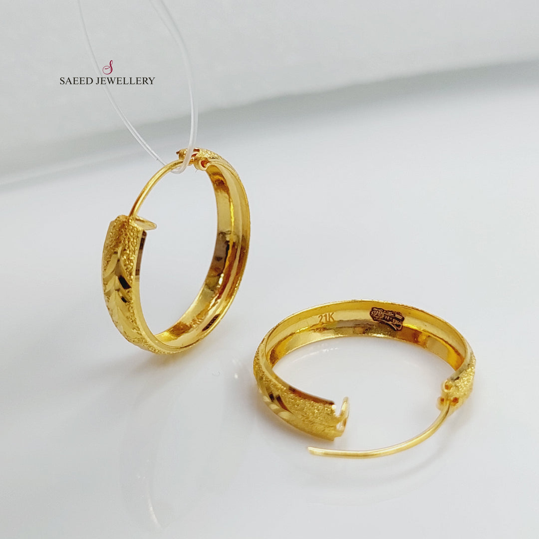 21K Gold Hoop Earrings by Saeed Jewelry - Image 9