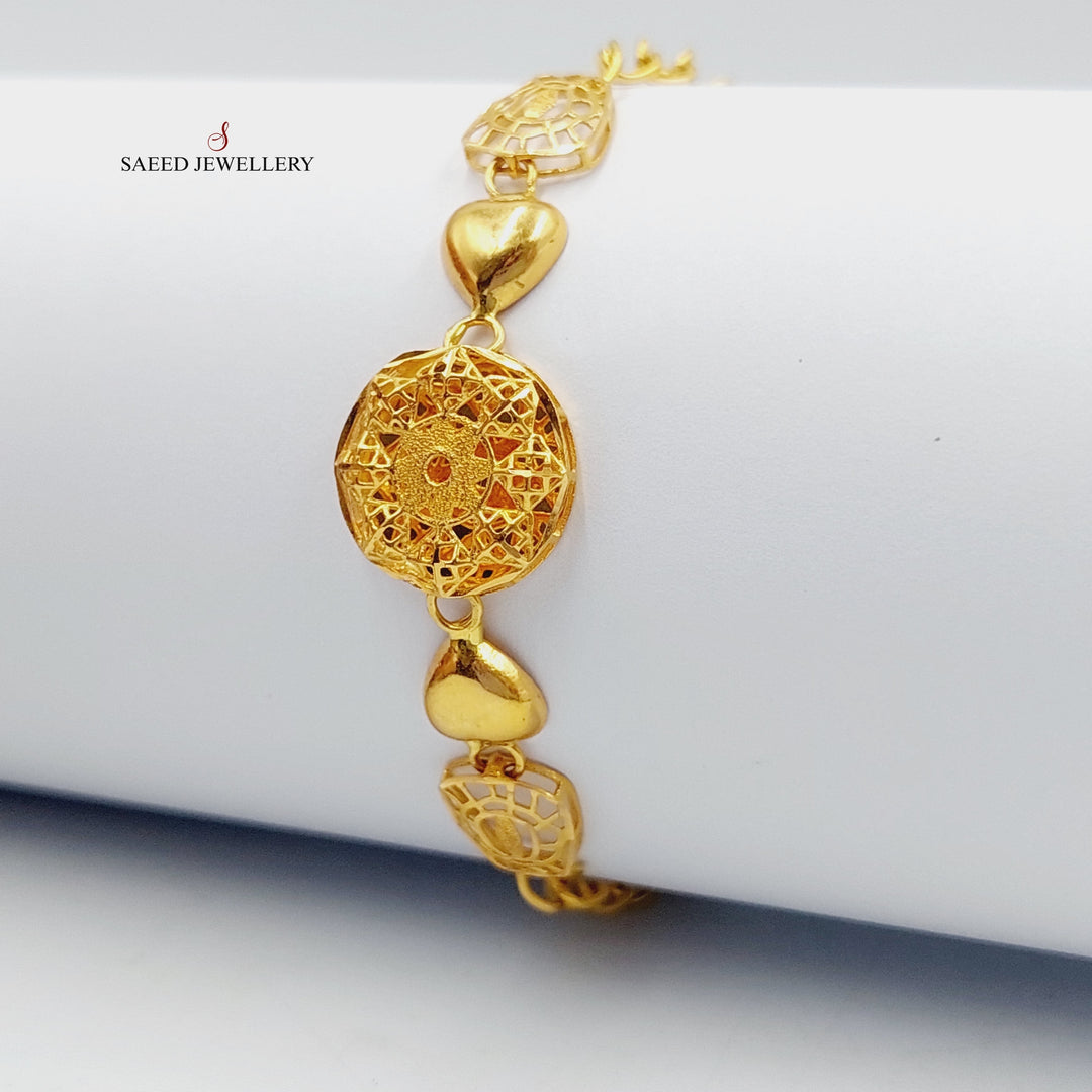 21K Gold Kuwaiti Bracelet by Saeed Jewelry - Image 10