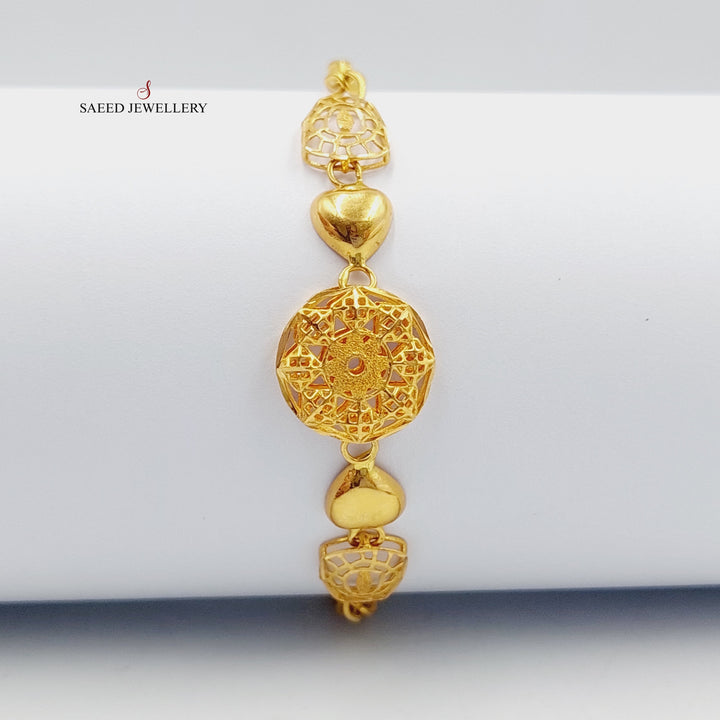 21K Gold Kuwaiti Bracelet by Saeed Jewelry - Image 11