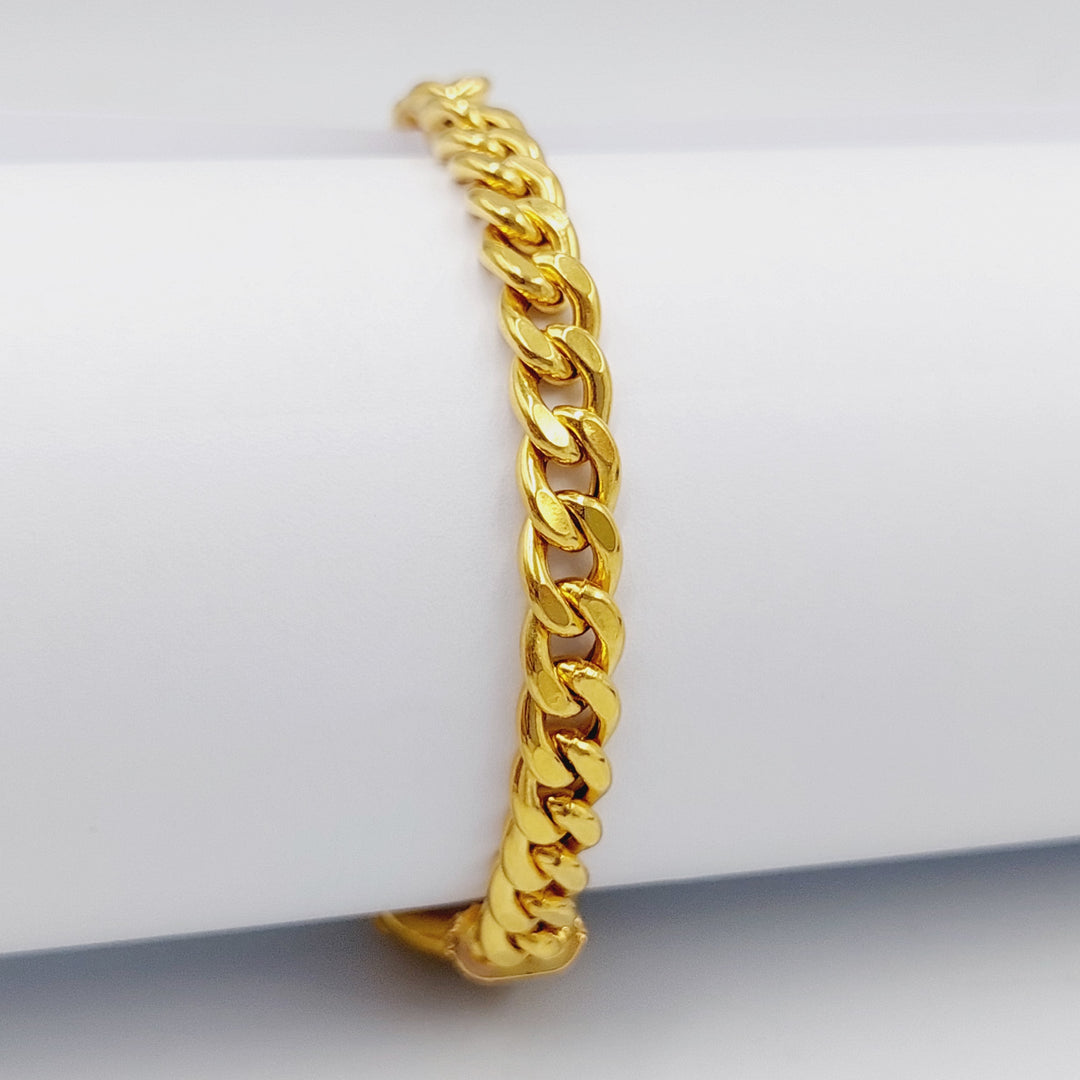 21K Gold Enameled & Zircon Studded Cuban Links Bracelet by Saeed Jewelry - Image 9