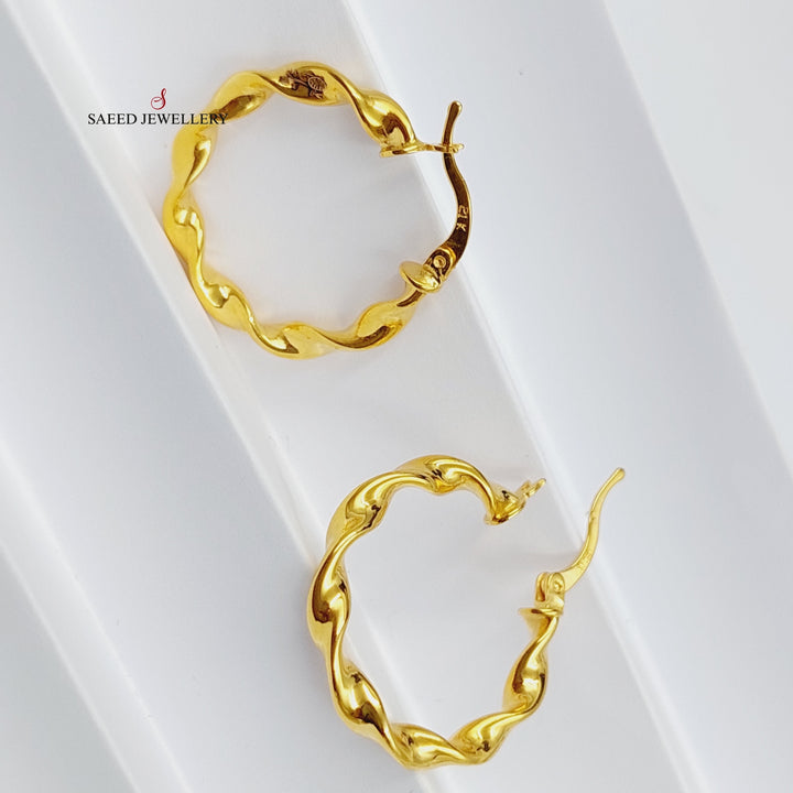 21K Gold Luxury Hoop Earrings by Saeed Jewelry - Image 8