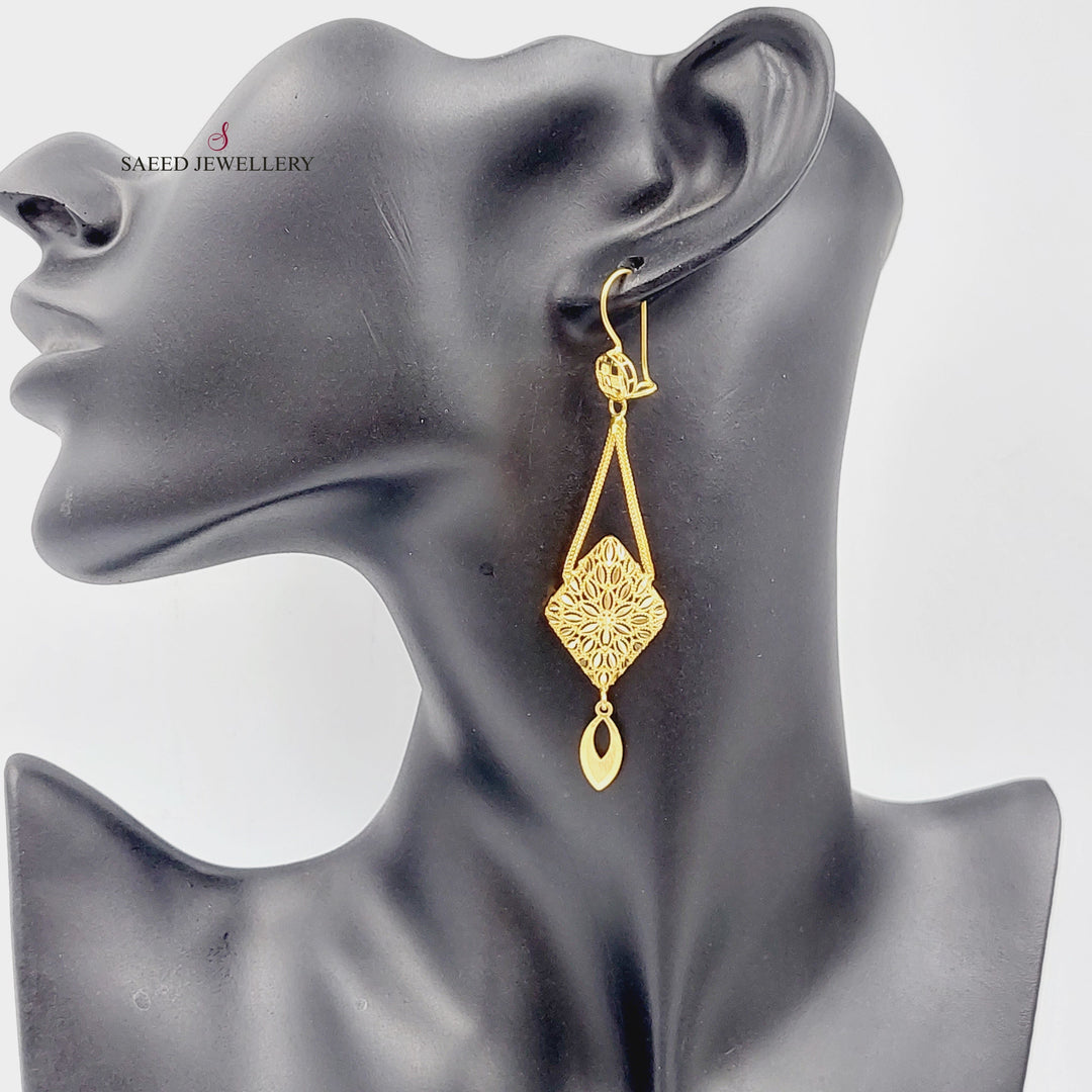 21K Gold Luxury Earrings by Saeed Jewelry - Image 7