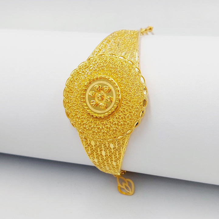 21K Gold Luxury Kuwaiti Bracelet by Saeed Jewelry - Image 7