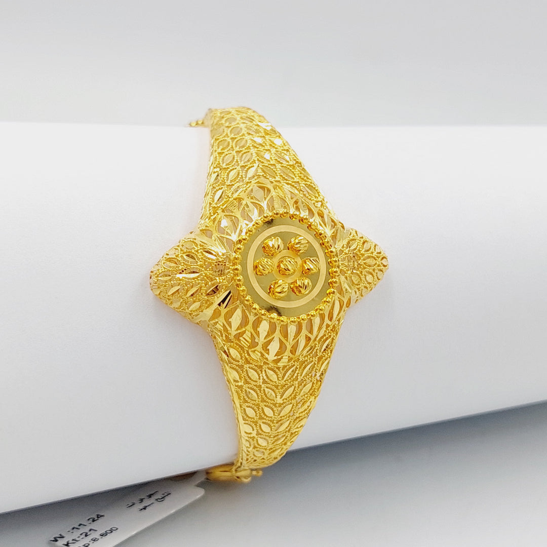 21K Gold Luxury Kuwaiti Bracelet by Saeed Jewelry - Image 9