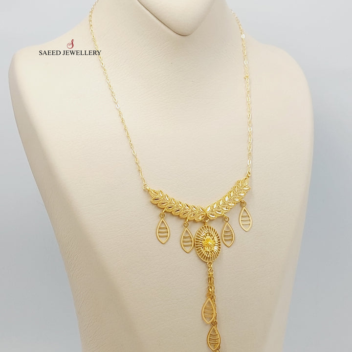 21K Gold Leaf Necklace by Saeed Jewelry - Image 7