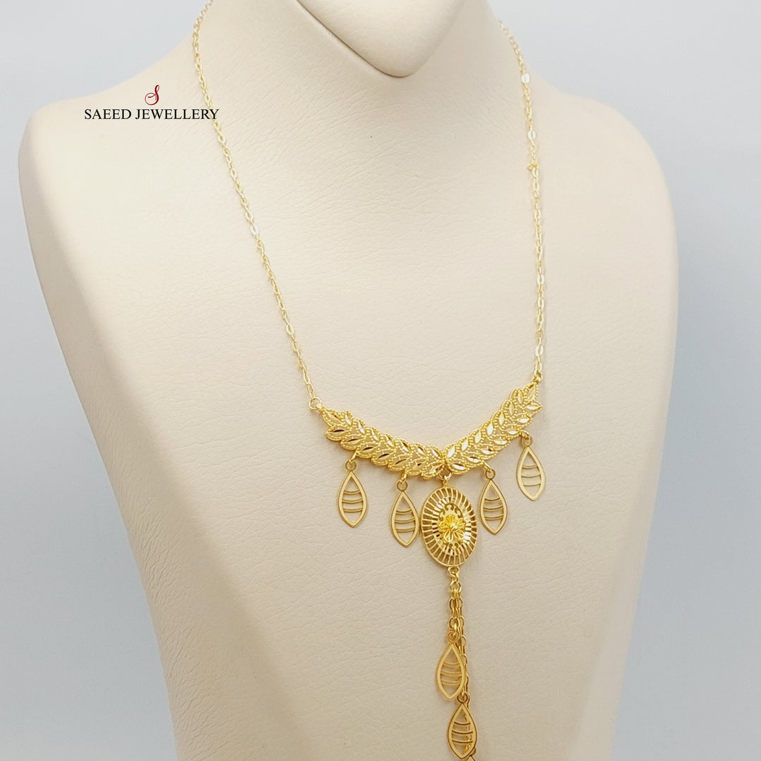 21K Gold Leaf Necklace by Saeed Jewelry - Image 13