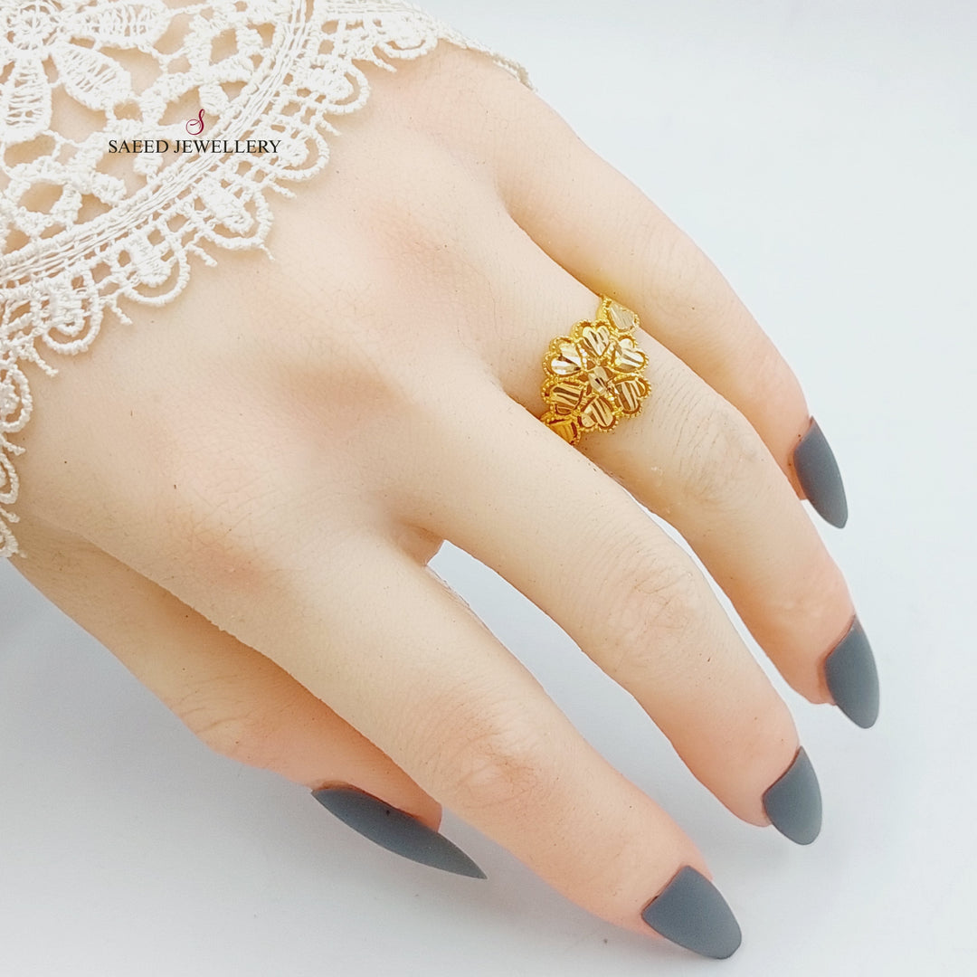 21K Gold Luxury Leaf Ring by Saeed Jewelry - Image 7