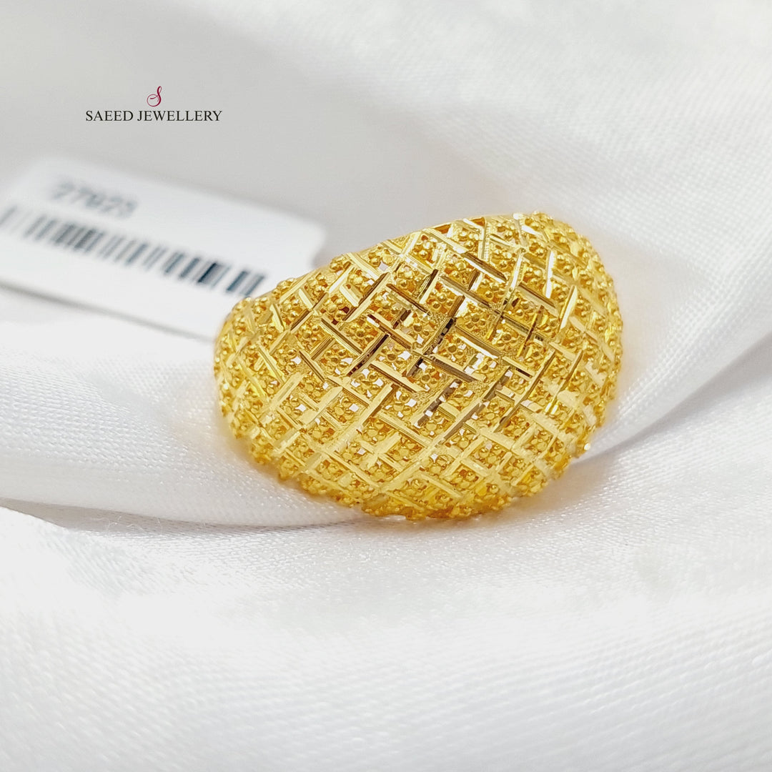 21K Gold Engraved Ring by Saeed Jewelry - Image 15