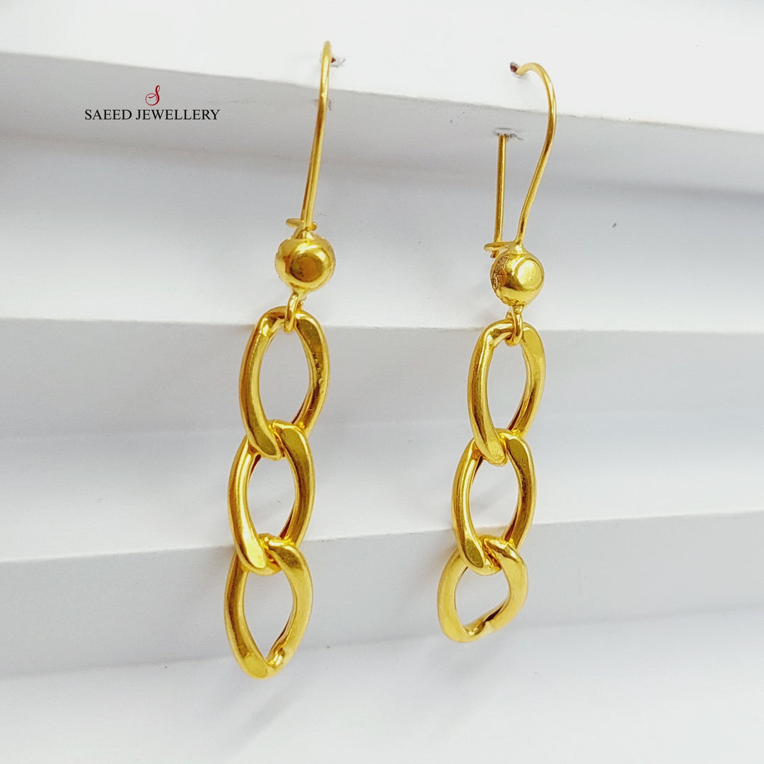 21K Gold Cuban Links Earrings by Saeed Jewelry - Image 14