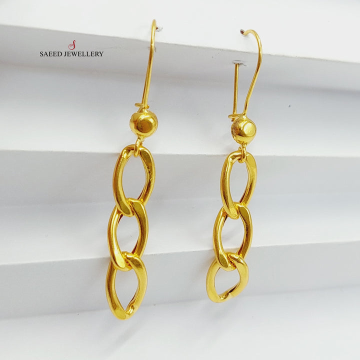 21K Gold Cuban Links Earrings by Saeed Jewelry - Image 14