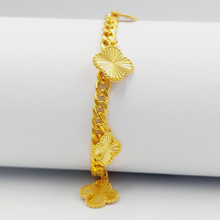 21K Gold Clover Bracelet by Saeed Jewelry - Image 12