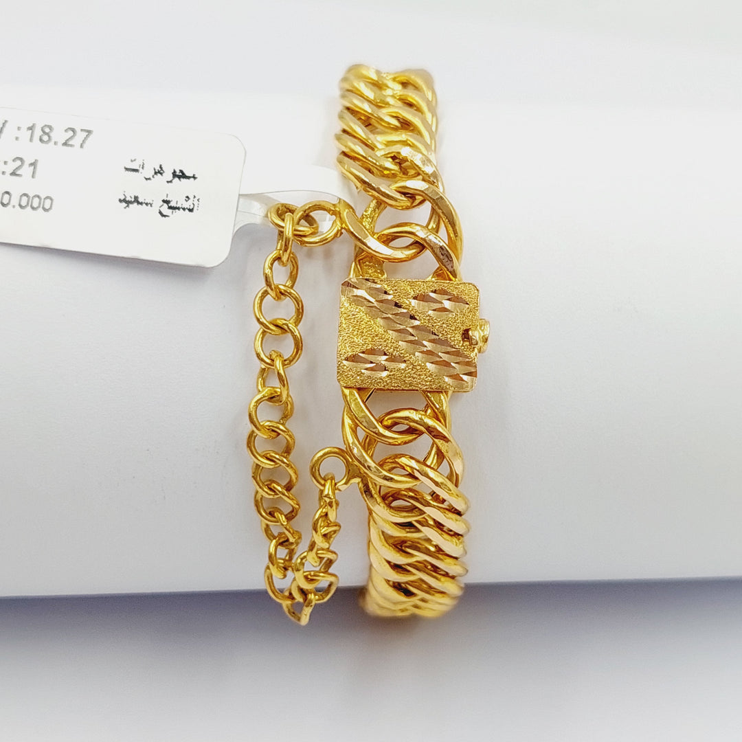 21K Gold Cuban Links Bracelet by Saeed Jewelry - Image 7