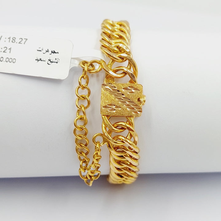 21K Gold Cuban Links Bracelet by Saeed Jewelry - Image 7