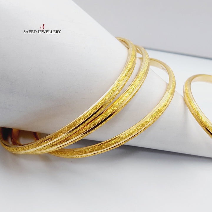 21K Gold Thin Laser Bangle by Saeed Jewelry - Image 12