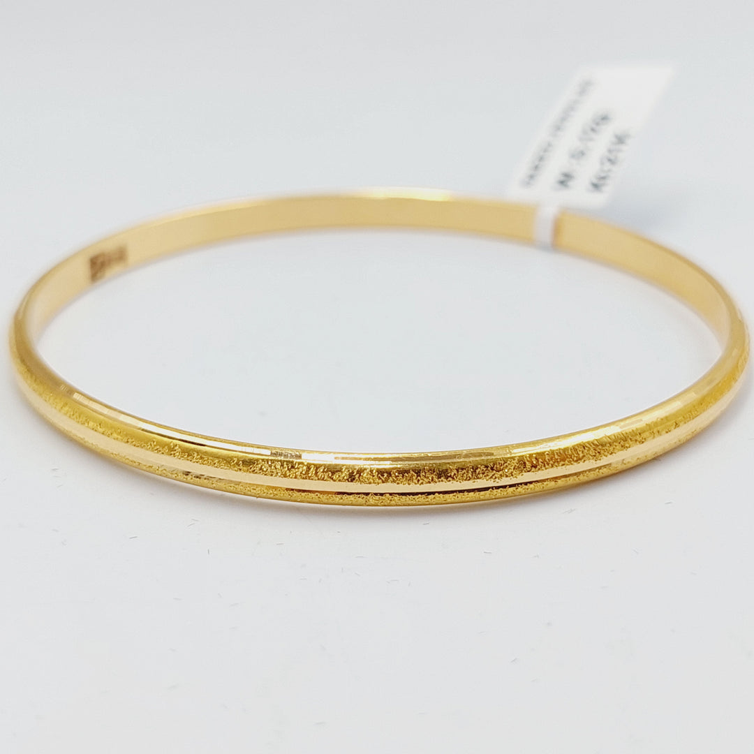 21K Gold Thin Laser Bangle by Saeed Jewelry - Image 8