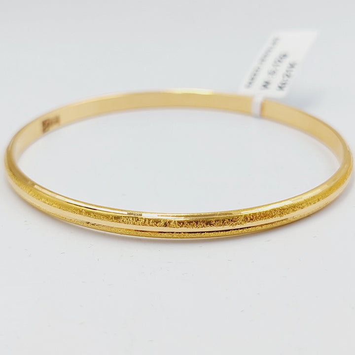 21K Gold Thin Laser Bangle by Saeed Jewelry - Image 8