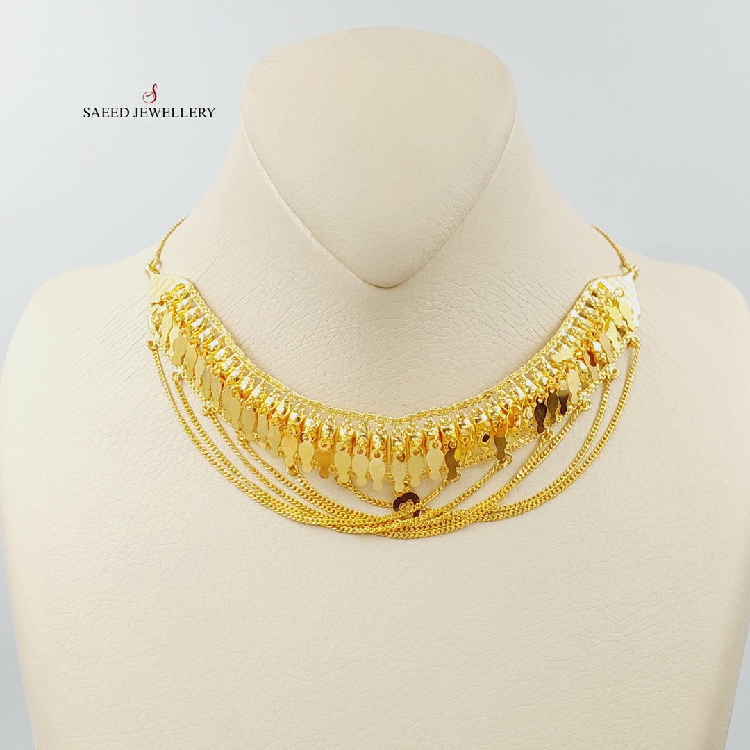 21K Gold Fancy Choker Necklace by Saeed Jewelry - Image 8