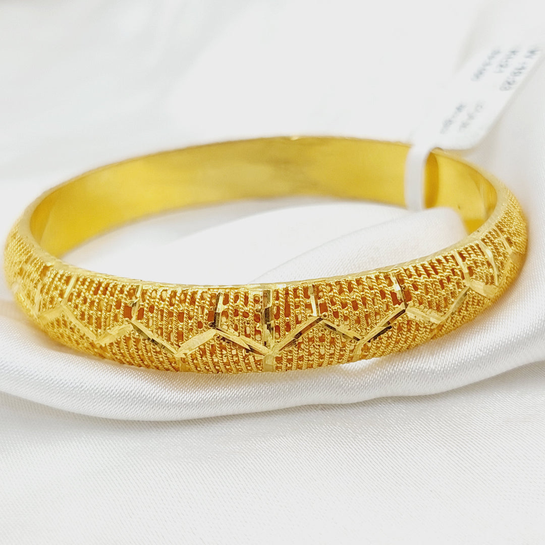 21K Gold Engraved Emirati Bangle by Saeed Jewelry - Image 9