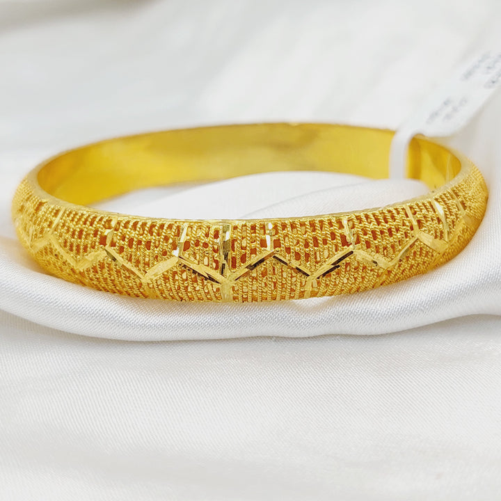 21K Gold Engraved Emirati Bangle by Saeed Jewelry - Image 10