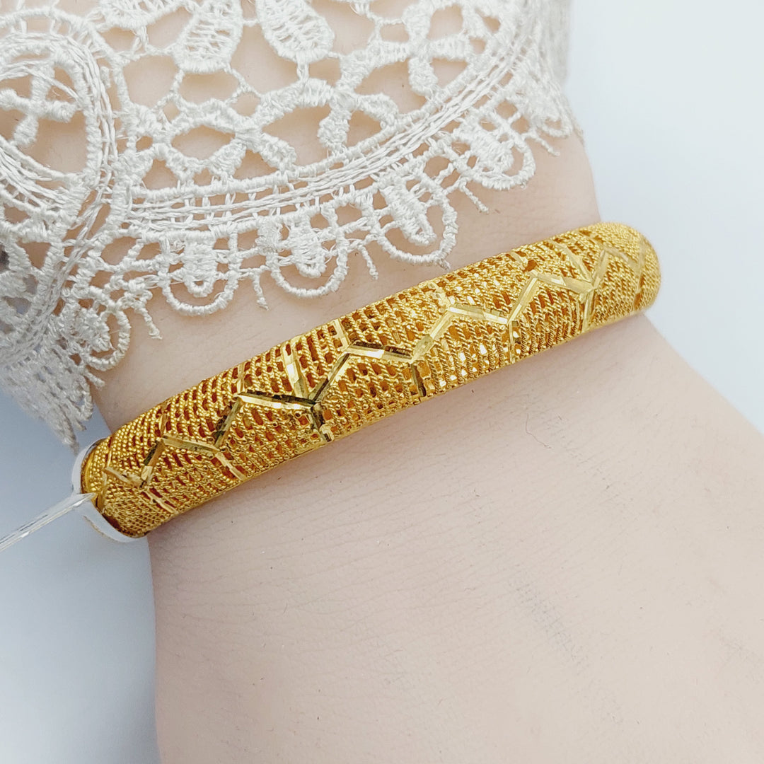 21K Gold Engraved Emirati Bangle by Saeed Jewelry - Image 11