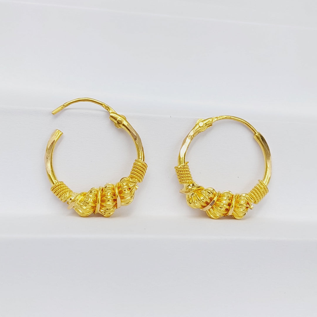 21K Gold Rope Hoop Earrings by Saeed Jewelry - Image 7