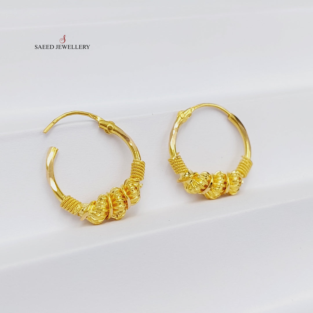 21K Gold Rope Hoop Earrings by Saeed Jewelry - Image 7