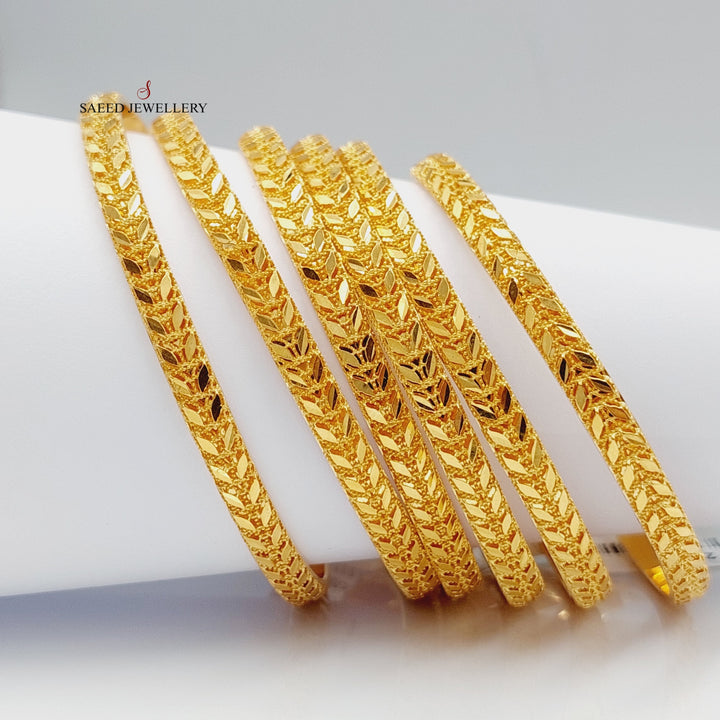 21K Gold Spike Bangle by Saeed Jewelry - Image 8