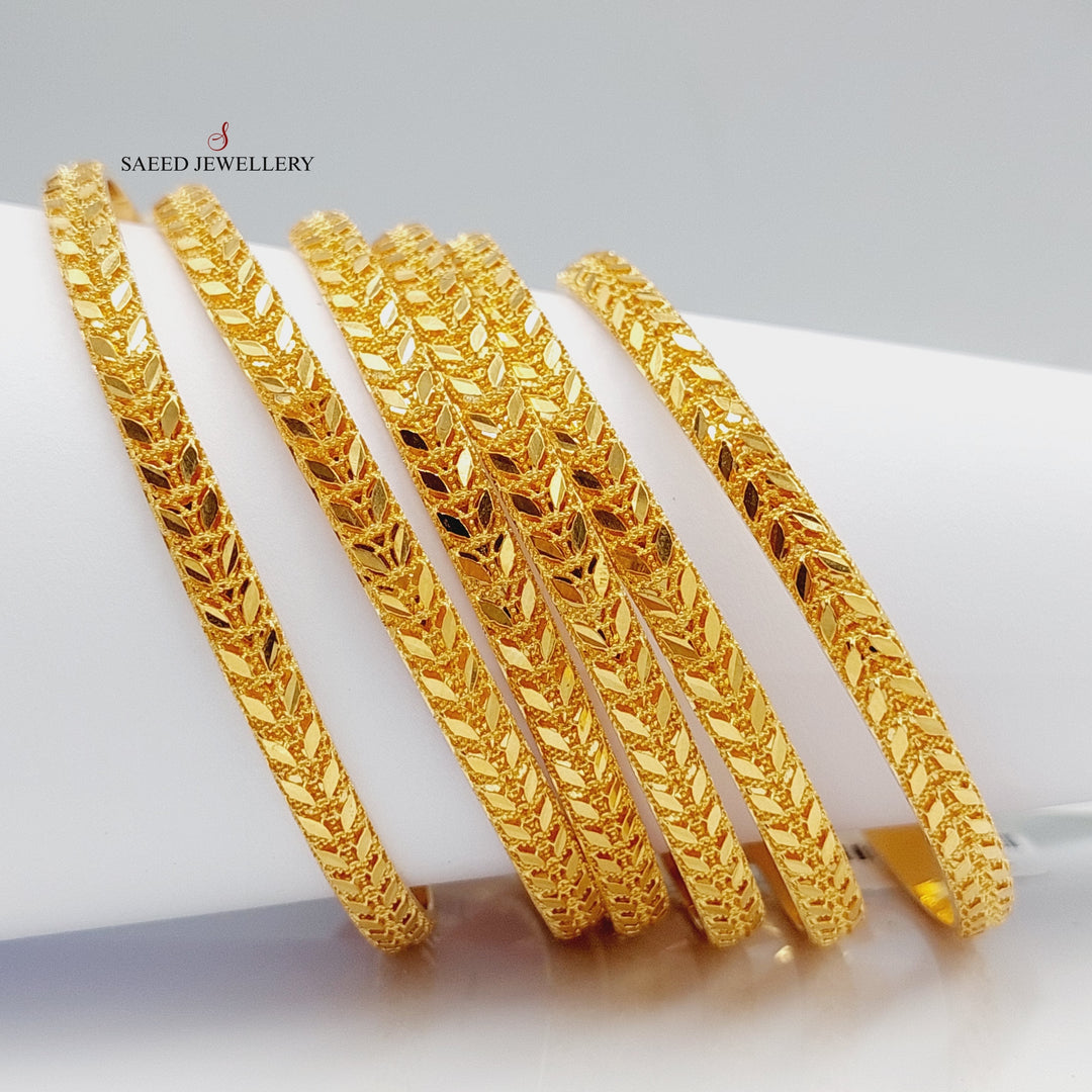 21K Gold Spike Bangle by Saeed Jewelry - Image 9