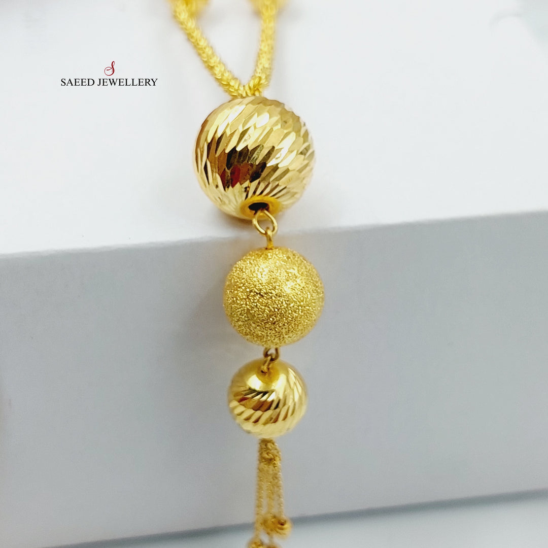 21K Gold Balls Balls Necklace by Saeed Jewelry - Image 8