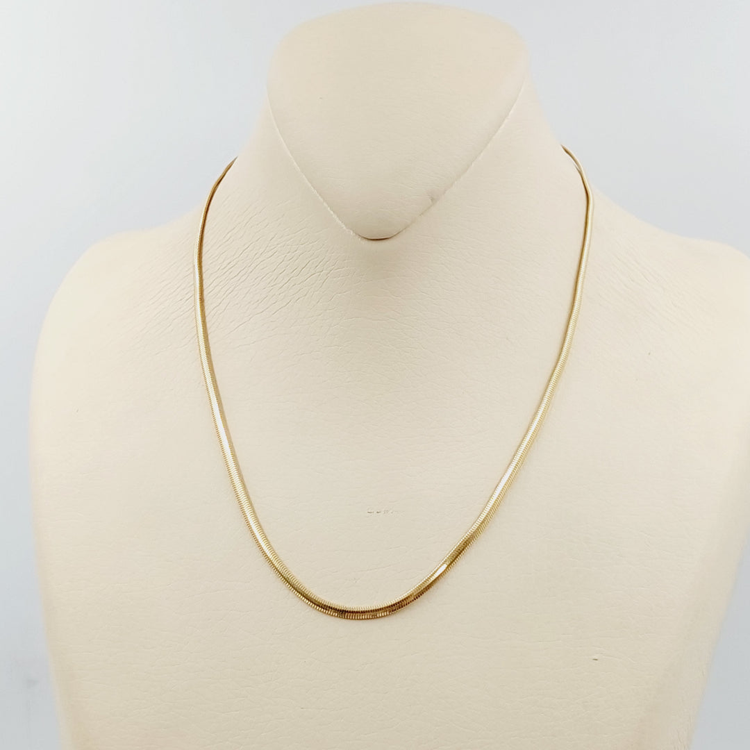 18K Gold Flat Chain 40cm by Saeed Jewelry - Image 17